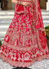 Royal Red Embroidered Silk Bridal Lehenga With Double Dupatta