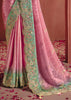 Blossom Pink Designer Embroidered Saree