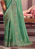 Summer Green Embroidered Tissue Designer Saree