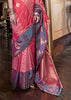 Radiant Rose & Plum Dual Tone Bronze Zari Woven Banarasi Silk Saree