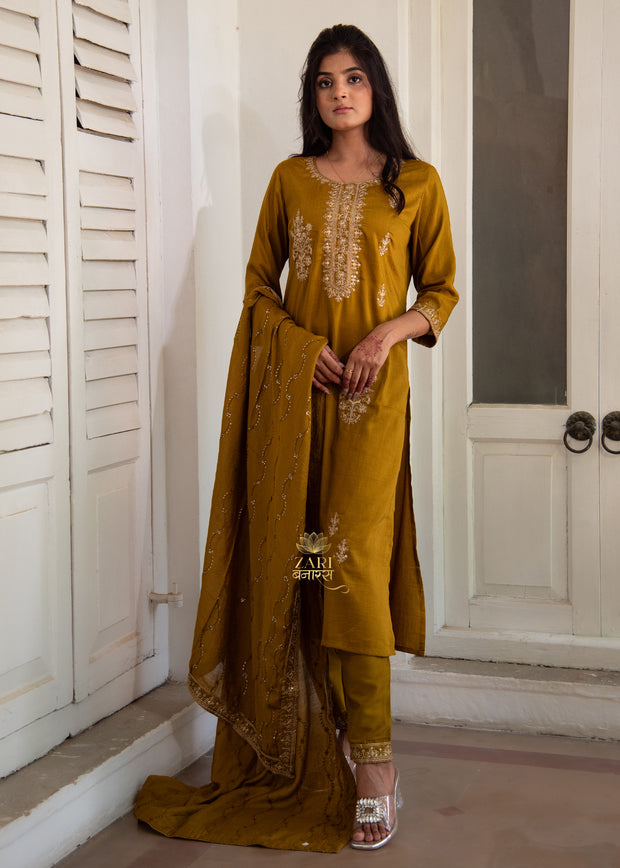 Golden Mustard Detail Suit (10702047805633)