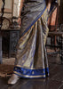 Slate Grey Banarasi Tussar Silk Saree