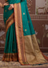 Teal Green Woven Banarasi Tussar Silk Saree