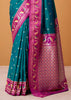 Teal Blue Woven Banarasi Silk Saree