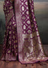 Plum Purple Woven Banarasi Silk Saree