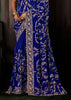 True Blue Embroidered Designer Saree