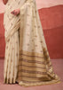 Cream Beige Woven Cotton Silk Saree