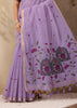 Lavender Purple Woven Cotton Silk Saree
