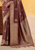 Coffee Brown Woven Tusser Silk Saree