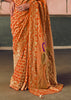 Saffron Orange Woven Georgette Bandhej Saree