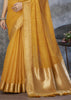 Mustard Yellow Woven Cotton Saree