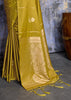 Apple Green Woven Banarasi Satin Silk Saree