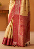 Cream Woven Banarasi Cotton Silk Saree