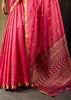 Peach Pink Banarasi Tusser Silk Saree