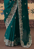 Teal Green Embroidered Designer Saree