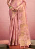 Misty Pink Woven Tissue Silk Saree