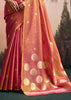 Orange Peach Woven Tissue Silk Saree