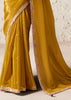Rich Gold Designer Organza Tissue Silk Saree With Printed Blouse