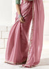 Rose Pink Designer Organza Tissue Silk Saree
