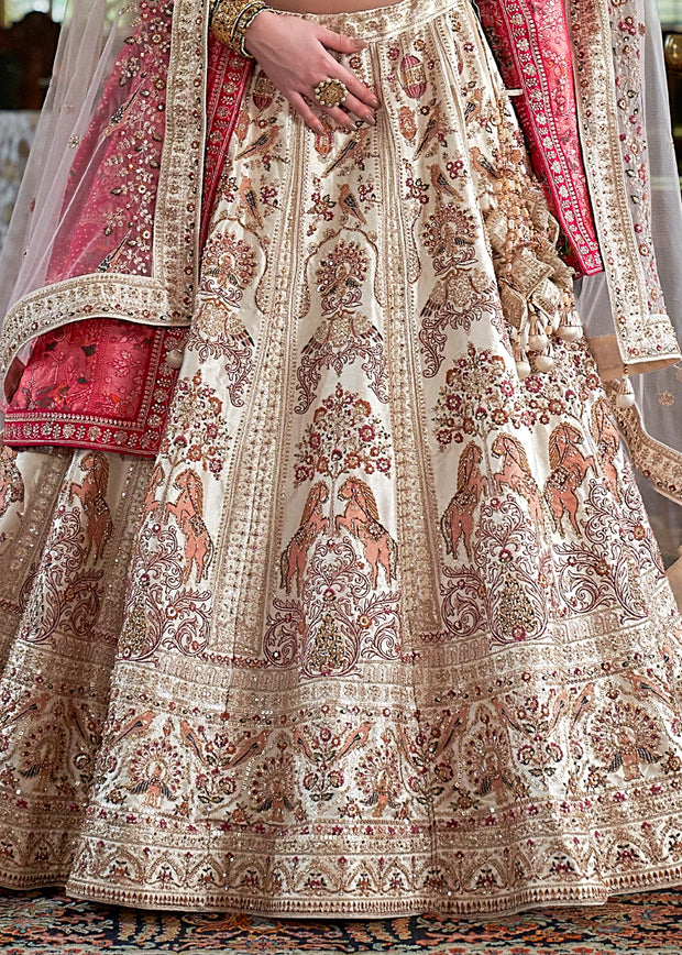 Beautiful White Heavy Embroidered Designer Lehenga