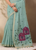 Pastel Blue Woven Cotton Silk Saree