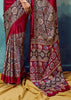 Maroon Printed Satin Silk Saree