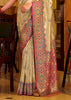 Classy Beige Woven Patola Tissue Silk Saree