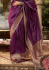 “Exclusive Offer” : Wine Purple Woven Banarasi Silk Saree