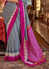 Frost Grey Printed Patola Silk Saree