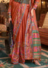 Ginger Red Madhubani Printed Saree