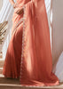 Peach Pink Designer Silk Saree