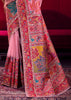 Aurora Pink Woven Cotton Kashmiri Jamewar Saree