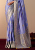 Lavender Purple Woven Banarasi Silk Saree