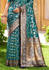 Sherbagh: Banarasi Shikargah Katan Silk Saree with Zari Floral Jaal in Shades of Blue (7659245600961) (7721087828161)