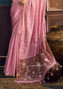 Onion Pink Woven Munga Cotton Silk Saree