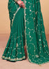 Cadmium Green Embroidered Designer Tissue Saree