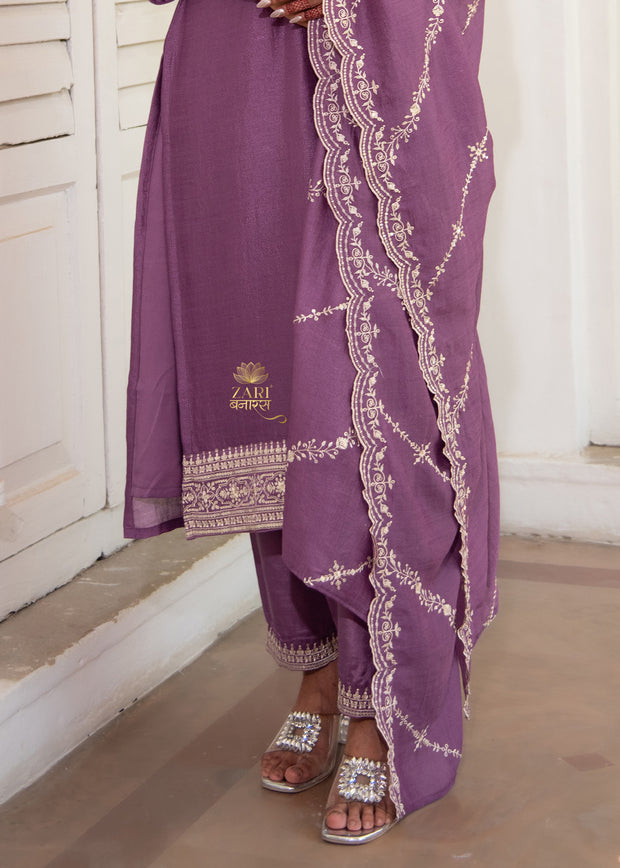 Lilac Purple Threadwork Suit (10702851014849)