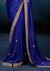Royal Blue Embroidered Designer Tissue Saree