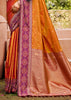 Dusky Orange Woven Banarasi Silk Saree