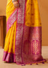 Vibrant Yellow Woven Banarasi Cotton Silk Saree