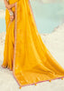 Yellow Woven Banarasi Embroidered Organza Satin Silk Saree
