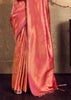 Coral Pink Woven Kanjivaram Silk Saree
