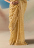 Pastel Yellow Satin Organza Embroidered Saree