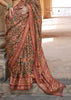 Autumn Brown Printed Patola Saree