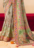 Ice Green Designer Embroidered Saree