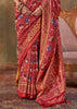 Scarlet Red Printed Patola Silk Saree