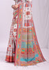 Snow White Woven Linen Cotton Saree