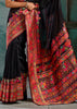 Black Woven Cotton Kashmiri Jamewar Saree