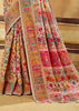 White Woven Cotton Kashmiri Jamewar Saree
