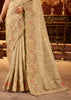 Classy Beige Embroidered Tissue Designer Saree